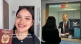 La joven solicitante, Catherine, entregó un pasaporte prorrogado. La joven solicitante, Catherine, entregó un pasaporte prorrogado.