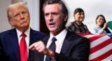 Gavin Newsom cuestiona las medidas de Donald Trump. Gavin Newsom cuestiona las medidas de Donald Trump.
