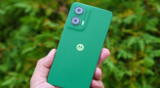 Este Motorola te atrapa a primera vista por su diseño con lindos colores.