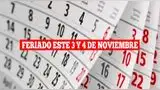 Este lunes 3 y martes 4 de noviembre no es considerado feriado a nivel nacional. Este lunes 3 y martes 4 de noviembre no es considerado feriado a nivel nacional.