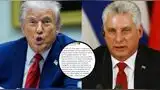 Donald Trump advierte a Cuba que ya no recibirá más petróleo ni dinero de Venezuela.