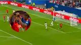 Gol de Lamine Yamal para poner en ventaja a España. Foto: composición Líbero Gol de Lamine Yamal para poner en ventaja a España. Foto: composición Líbero