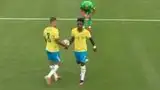 Bruno Guimaraes erró el penal de Brasil ante Noruega. Bruno Guimaraes erró el penal de Brasil ante Noruega.