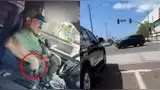 Un agente de ICE sacó su arma de fuego para, aparentemente, intimidar a un activista comunitario. Un agente de ICE sacó su arma de fuego para, aparentemente, intimidar a un activista comunitario.