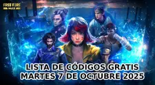 Códigos de Free Fire para canjear premios GRATIS este martes 7 de octubre: LISTA COMPLETA