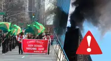 CATÁSTROFE durante el Desfile de San Patricio en Nueva York: INCENDIO en edificio de Manhattan provoca PÁNICO en la ciudad