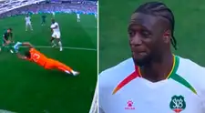 Jugador de Surinam rompe en llanto tras fallar clara ocasión de gol ante Guillermo Viscarra