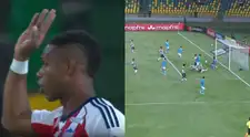 Irven Ávila anotó el 1-0 de Cristal sobre Junior, sin embargo fue anulado por posición adelantada