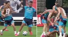 Gavi tuvo una dura entrada contra Rodri en la previa del Perú vs España y el debut del Mundial