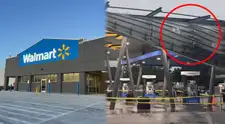 ALERTA MÁXIMA por inesperado COLAPSO en una gasolinera de Walmart en Bentonville tras la furia de una TORMENTA ELÉCTRICA: imágenes impactantes