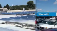 ALERTA MÁXIMA en un Walmart de Manchester: paneles solares se INCENDIAN en el techo de la tienda, ¿qué se sabe del incidente?