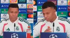 Así como Critiano Ronaldo: Kylian Mbpape retiró 2 veces la botella del auspiciador de la Champions League