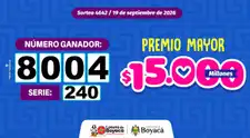 RESULTADO Lotería de Boyacá HOY, sábado 19 de septiembre EN VIVO: NÚMERO GANADOR y premio mayor del ÚLTIMO SORTEO