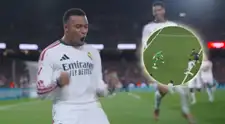 ¡De rebote! Kylian Mbappé anotó el 1-0 del Real Madrid tras chocarle un rechazo de Gerard Martín