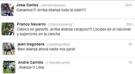 También celebran en redes sociales: Jugadores de Alianza Lima festejan el triunfo en Twitter