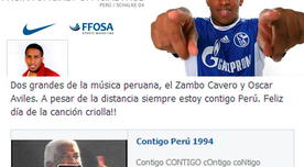 Jefferson Farfán saludó al 'Zambo' Cavero y Óscar Aviles por el Día de la Canción Criolla