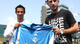 Horacio Calcaterra y Jonathan Ramírez arribaron a Perú y posaron con la 'mica' de Sporting Cristal
