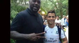Shaquille O'Neal visitó a Real Madrid y posó con Cristiano Ronaldo