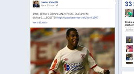 Javier Zanetti anuncia el fichaje de Andy Polo por Facebook