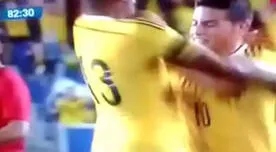 James Rodríguez 'arrochó' abrazo de Freddy Guarín tras anotar golazo con Colombia [VIDEO]