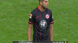 Carlos Zambrano fue expulsado en la derrota de Eintracht Frankfurt ante el Stuttgart [VIDEO]