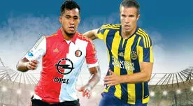 Feyenoord vs. Fenerbahçe: Renato Tapia se mide ante Robin Van Persie por Europa League