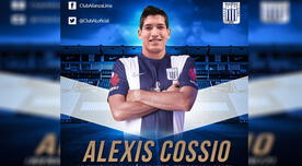 Alianza Lima oficializó la llegada de Alexis Cossio para la temporada 2017