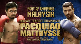 Pacquiao vs Matthysse EN VIVO por Space: pelea por el título mundial welter de AMB en Kuala Lumpur 