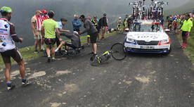 Tour de Francia se ve envuelto por un nuevo incidente: policía hace caer a ciclista [VIDEO Y FOTOS]