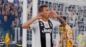 Mario Mandzukic anotó doblete en la Juventus vs. Nápoli, tras remate al palo de Cristiano Ronaldo [VIDEO]