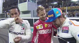 Fernando Alonso se retiró de la Fórmula 1 con espectacular maniobra en compañía de Vettel y Hamilton [VIDEO]