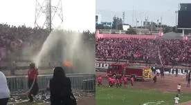 Bomberos echan agua a hinchas de Sport Boys en tribunas del Miguel Grau por sofocante calor [VIDEO]
