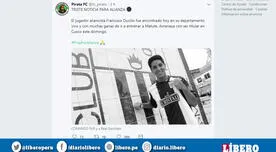 Controversial tuit no oficial de Pirata FC genera indignación en hincha de Alianza Lima 