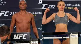 UFC 237 EN VIVO: Anderson Silva, José Aldo y Rose Namajunas dieron el peso en Brasil | Resultados libra x libra ver VIDEO