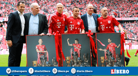 Bayern Múnich homenajeó a Ribéry, Robben y Rafinha en su despedida 