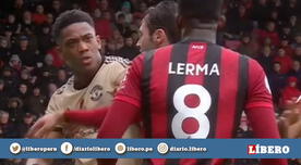 Martial y Lerma casi se van a los golpes en el Manchester United vs Bourmemouth [VIDEO]