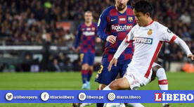 Takefusa Kubo se agranda y le hace un 'caño' a Lionel Messi