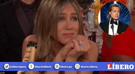 Jennifer Aniston tiene emocionante reacción en el discurso de Brad Pitt por los Globos de Oro [VIDEO]