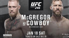 McGregor vs Cowboy: Notorious solo necesitó 40 segundos para ganar en UFC 246