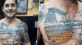 Boca Juniors: fanático sorprende al tatuarse 'La Bombonera' en el pecho [FOTOS]