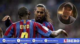 Samuel Eto'o casi se quiebra al enviar un saludo a Ronaldinho por su cumpleaños [VIDEO]