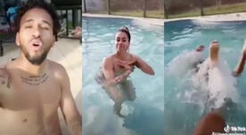 Pedro Gallese impacta a todos al "ahogar" a su esposa en inusual TikTok [VIDEO]