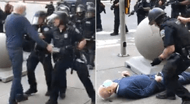 Nuevo abuso policial en Estados Unidos: agentes empujan a hombre de 75 años y queda sangrando en el suelo