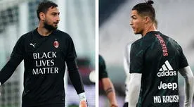 Juventus vs. Milan: los mensajes en contra del racismo de los jugadores en la previa