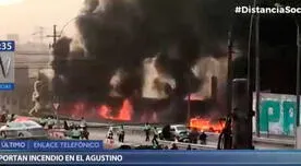 El Agustino: se reporta gran incendio en fábrica de zapatillas