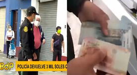 Breña: Policía devuelve 3 mil soles a hombre de avanzada edad que olvidó en cajero [VIDEO]