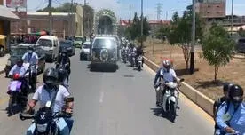 Imagen del Señor de los Milagros fue seguida por motociclistas - VIDEO