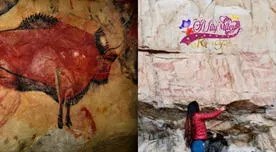 Áncash: mujer pinta sobre pinturas rupestres y lo sube a su Facebook