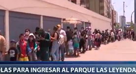 Cientos de familias hacen largas colas para ingresar al Parque de las Leyendas – VIDEO