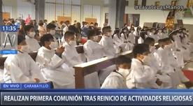 Realizan primera comunión tras reinicio de actividades religiosas en Carabayllo - Video 